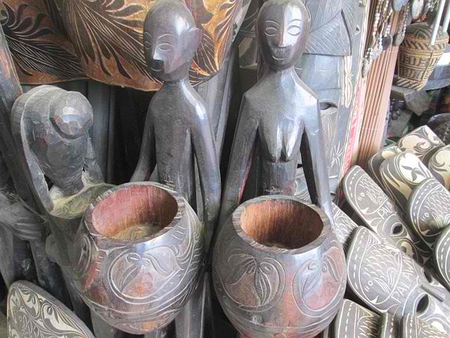 palawan wood carving woman man bowls